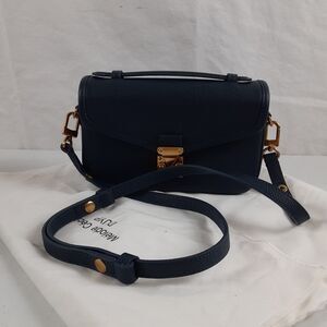 DUYP Melodie Cecile Pebbled Leather Shoulder Bag Crossbody Push Lock Flap